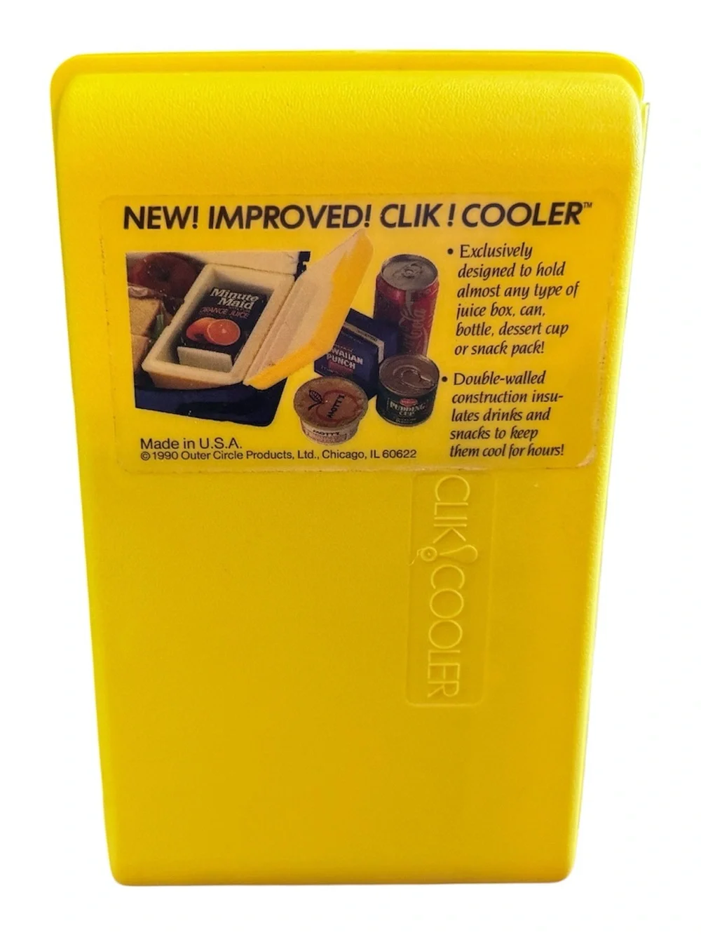 Vintage Clik Cooler Yellow Mini Juice Box Insulated Food Container